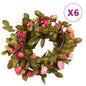 vidaXL Guirlandes de fleurs artificielles 6 pcs rose 215 cm