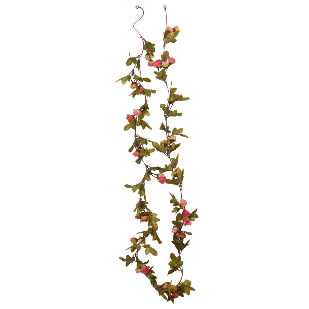 vidaXL Guirlandes de fleurs artificielles 6 pcs rose 215 cm