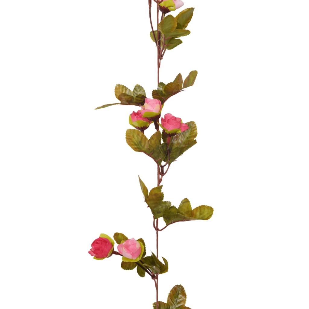 vidaXL Guirlandes de fleurs artificielles 6 pcs rose 215 cm