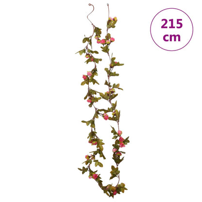 vidaXL Guirlandes de fleurs artificielles 6 pcs rose 215 cm
