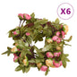 vidaXL Guirlandes de fleurs artificielles 6 pcs rose 215 cm