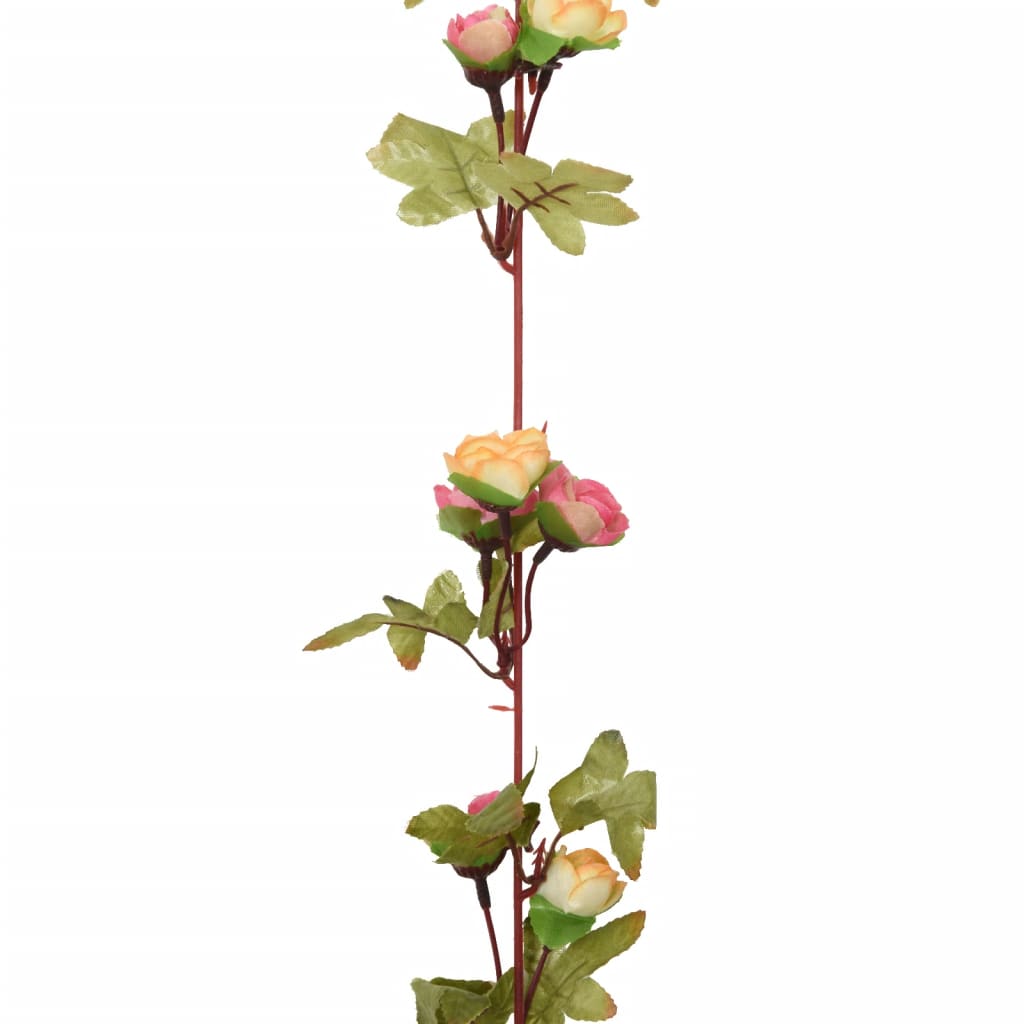 vidaXL Guirlandes de fleurs artificielles 6 pcs rose 215 cm