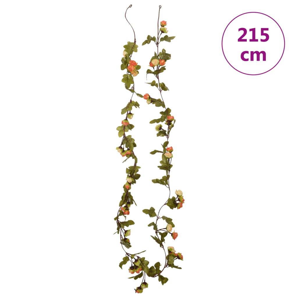 vidaXL Guirlandes de fleurs artificielles 6 pcs rouge vif 215 cm