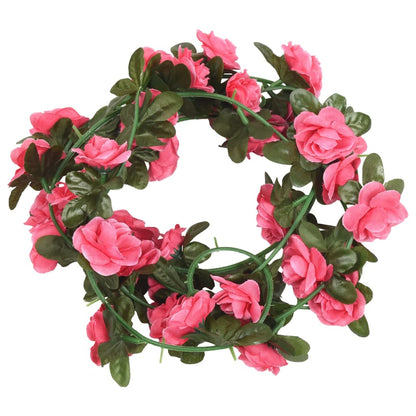 vidaXL Guirlandes de fleurs artificielles 6 pcs rose 180 cm