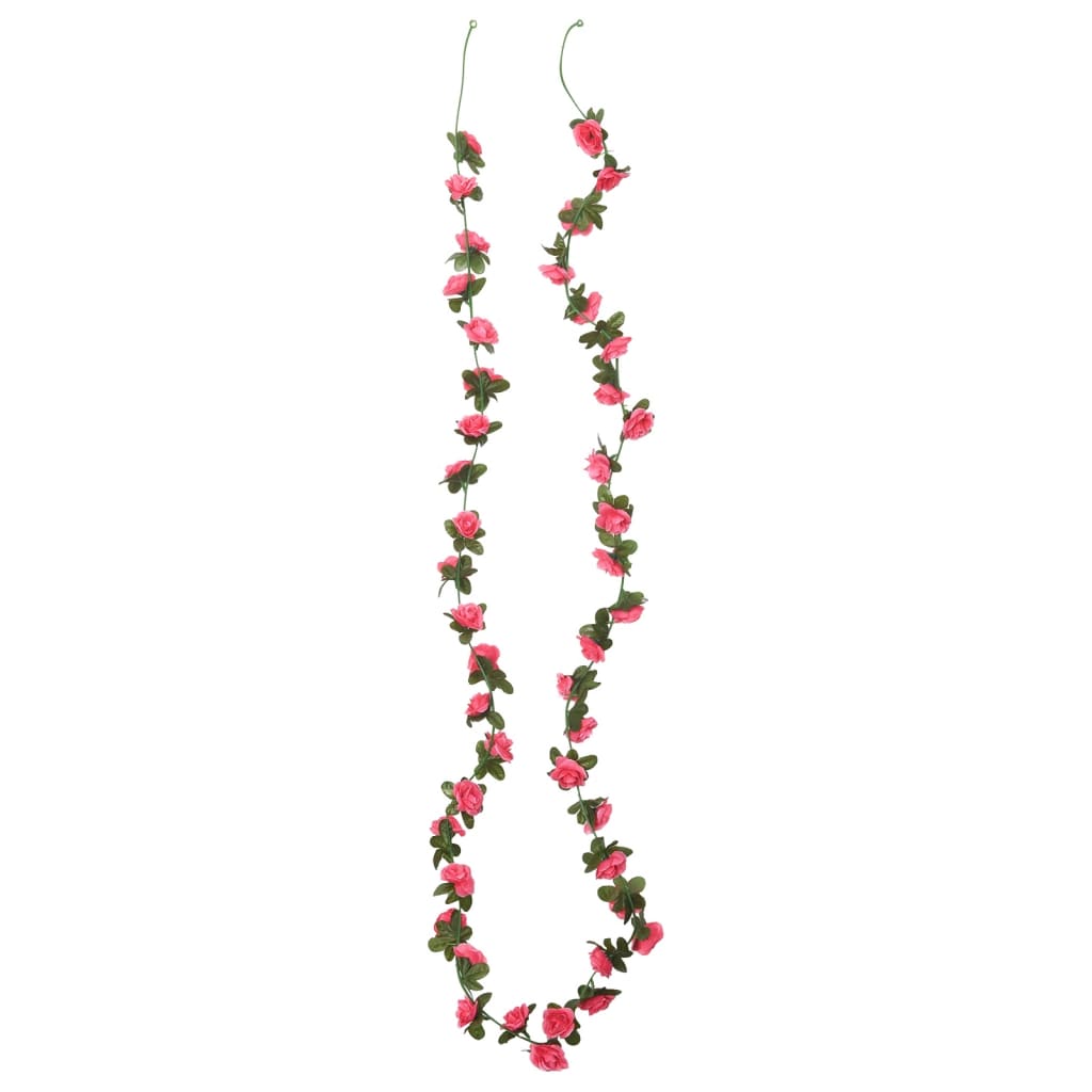 vidaXL Guirlandes de fleurs artificielles 6 pcs rose 180 cm