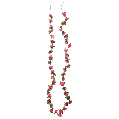 vidaXL Guirlandes de fleurs artificielles 6 pcs rose 180 cm