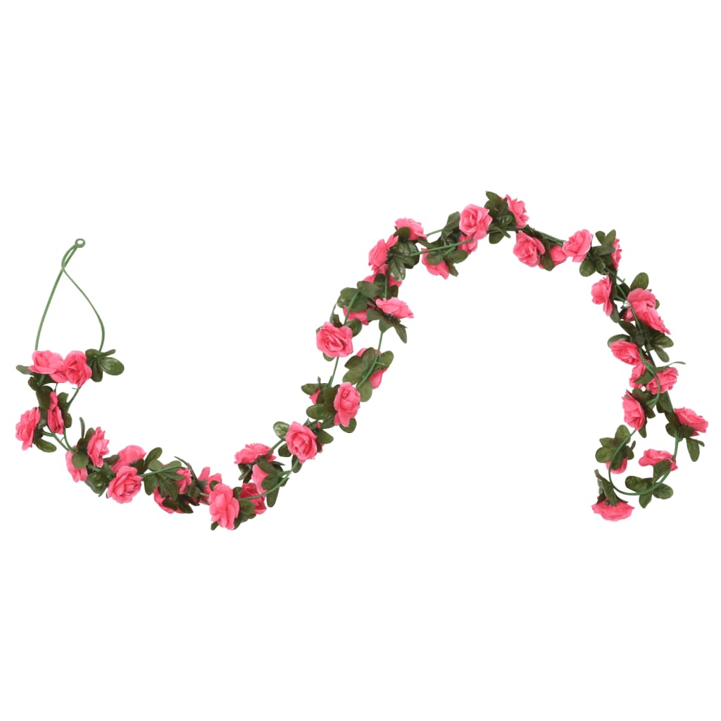 vidaXL Guirlandes de fleurs artificielles 6 pcs rose 180 cm