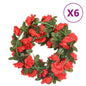 vidaXL Guirlandes de fleurs artificielles 6 pcs rouge 240 cm