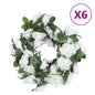 vidaXL Guirlandes de fleurs artificielles 6 pcs blanc 240 cm