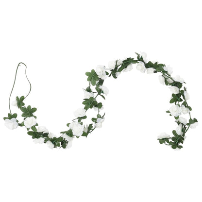 vidaXL Guirlandes de fleurs artificielles 6 pcs blanc 240 cm
