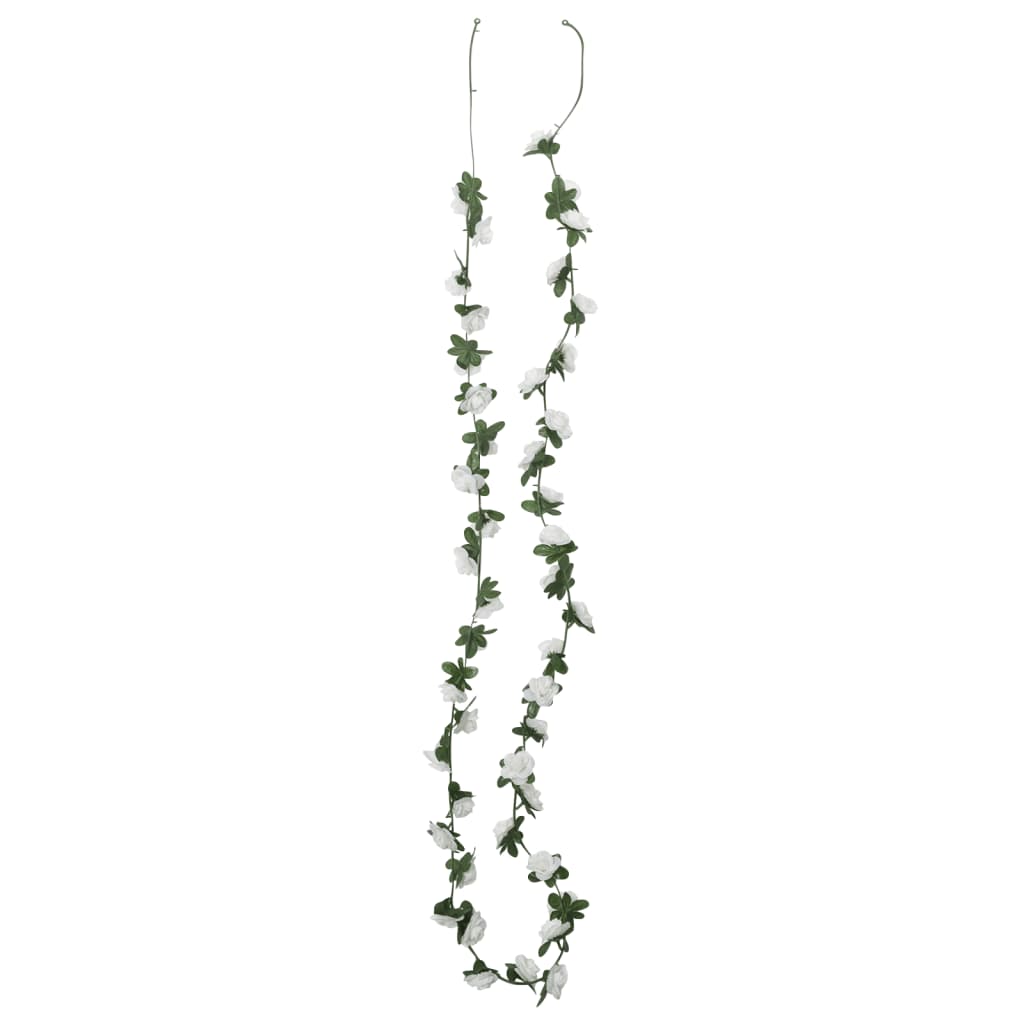 vidaXL Guirlandes de fleurs artificielles 6 pcs blanc 240 cm