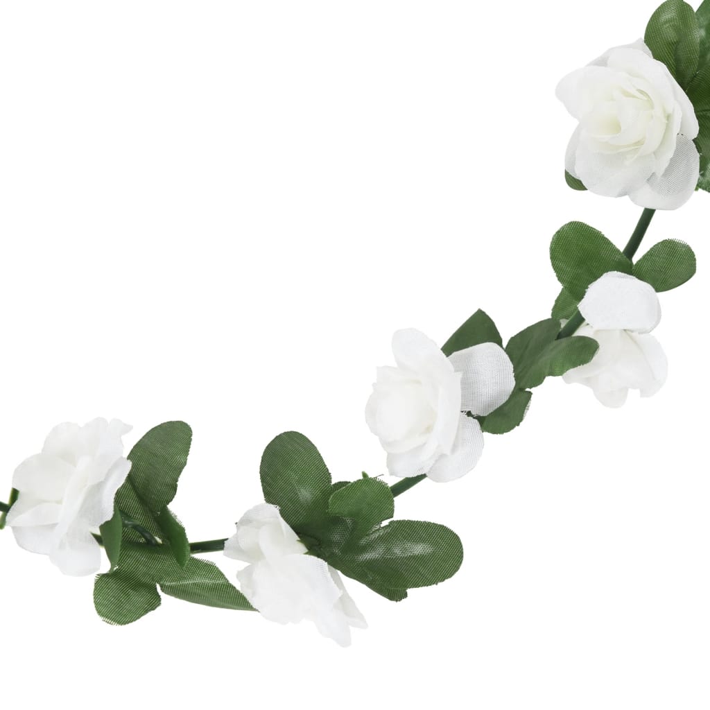 vidaXL Guirlandes de fleurs artificielles 6 pcs blanc 240 cm