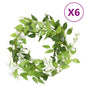 vidaXL Guirlandes de fleurs artificielles 6 pcs blanc 200 cm