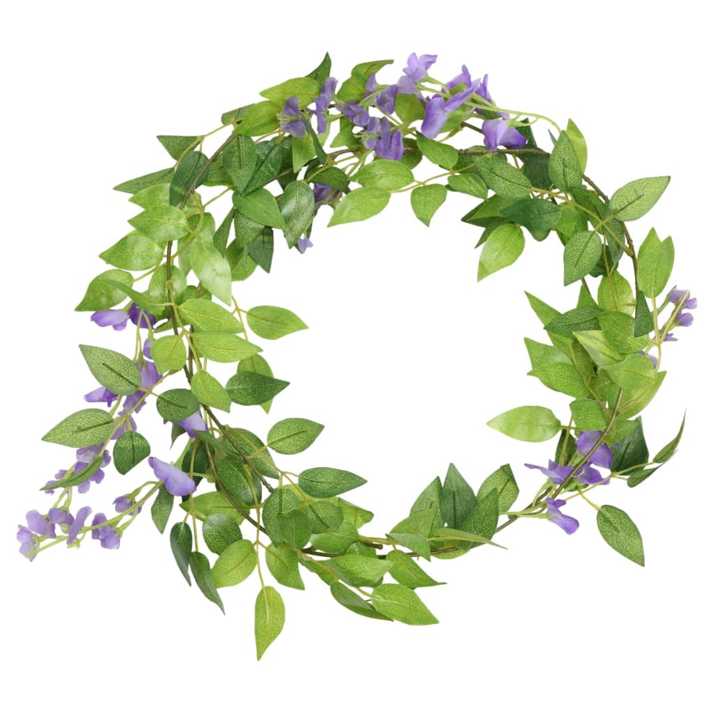 vidaXL Guirlandes de fleurs artificielles 6 pcs violet 200 cm