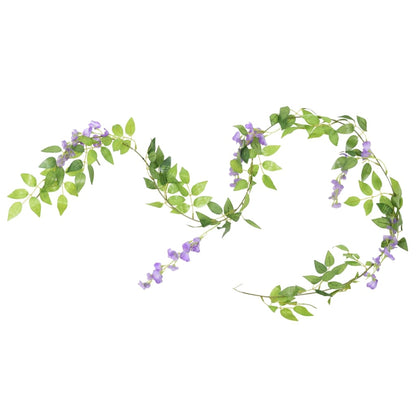 vidaXL Guirlandes de fleurs artificielles 6 pcs violet 200 cm