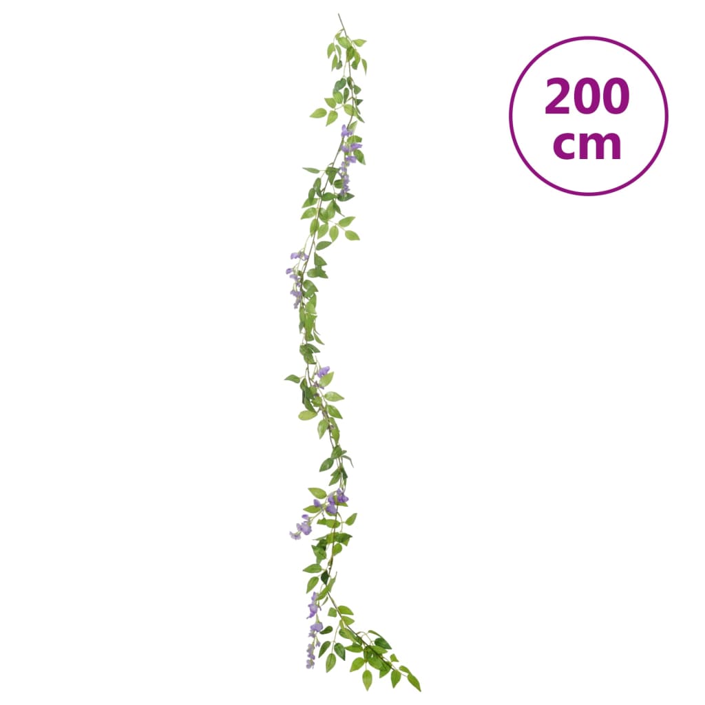 vidaXL Guirlandes de fleurs artificielles 6 pcs violet 200 cm