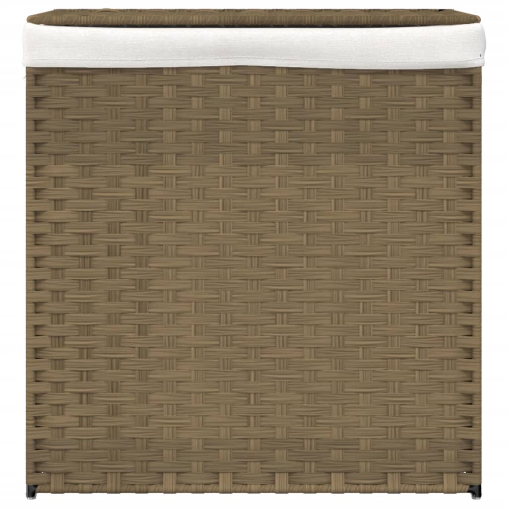 vidaXL Panier à linge avec 2 sections 53x35x57 cm résine tressée