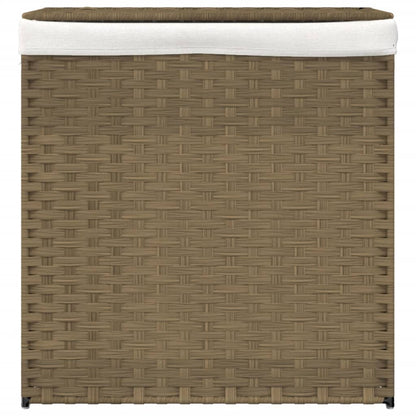 vidaXL Panier à linge avec 2 sections 53x35x57 cm résine tressée