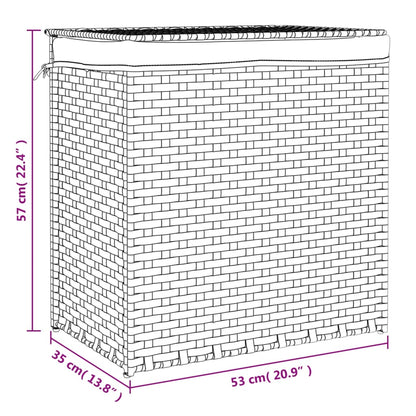 vidaXL Panier à linge avec 2 sections 53x35x57 cm résine tressée