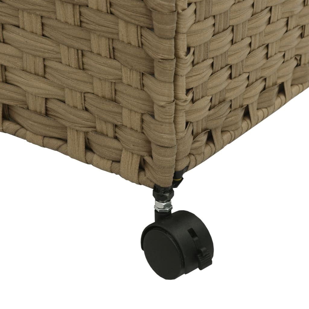 vidaXL Panier à linge avec roulettes 60x35x60,5 cm résine tressée