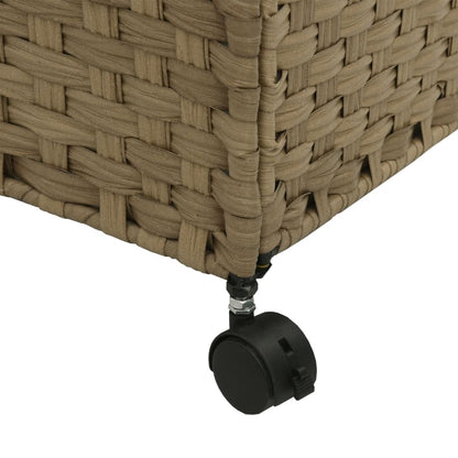 vidaXL Panier à linge avec roulettes 60x35x60,5 cm résine tressée