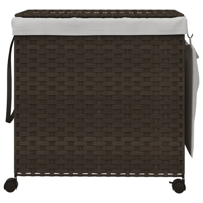 vidaXL Panier à linge avec roulettes marron foncé 60x35x60,5 cm
