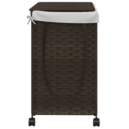 vidaXL Panier à linge avec roulettes marron foncé 60x35x60,5 cm
