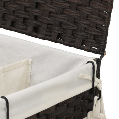 vidaXL Panier à linge avec roulettes marron foncé 60x35x60,5 cm