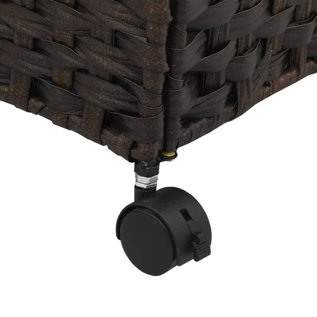 vidaXL Panier à linge avec roulettes marron foncé 60x35x60,5 cm