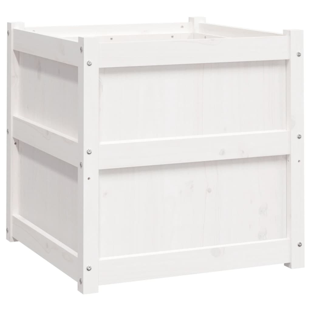 vidaXL Jardinières 2 pcs blanc bois de pin massif