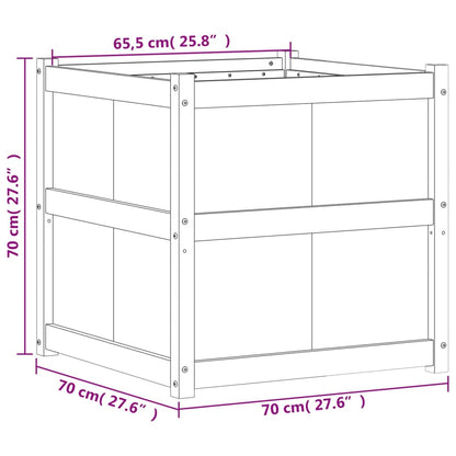 vidaXL Jardinière d'extérieur 70x70x70 cm bois de pin massif