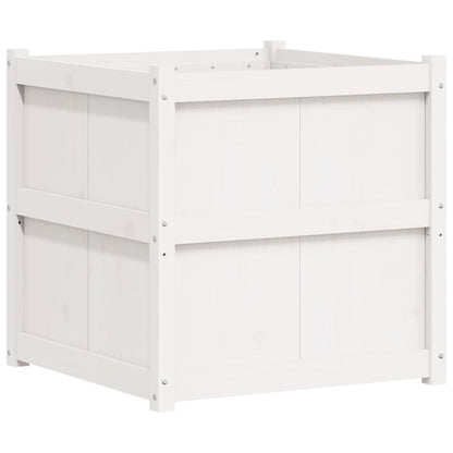 vidaXL Jardinière d'extérieur blanc 70x70x70 cm bois de pin massif