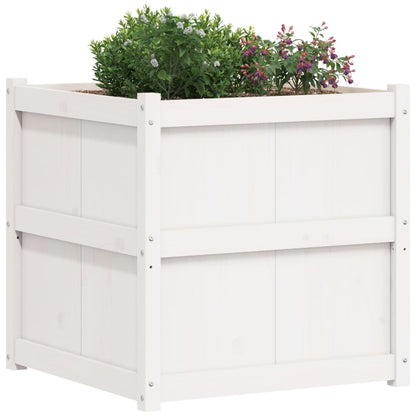 vidaXL Jardinière d'extérieur blanc 70x70x70 cm bois de pin massif
