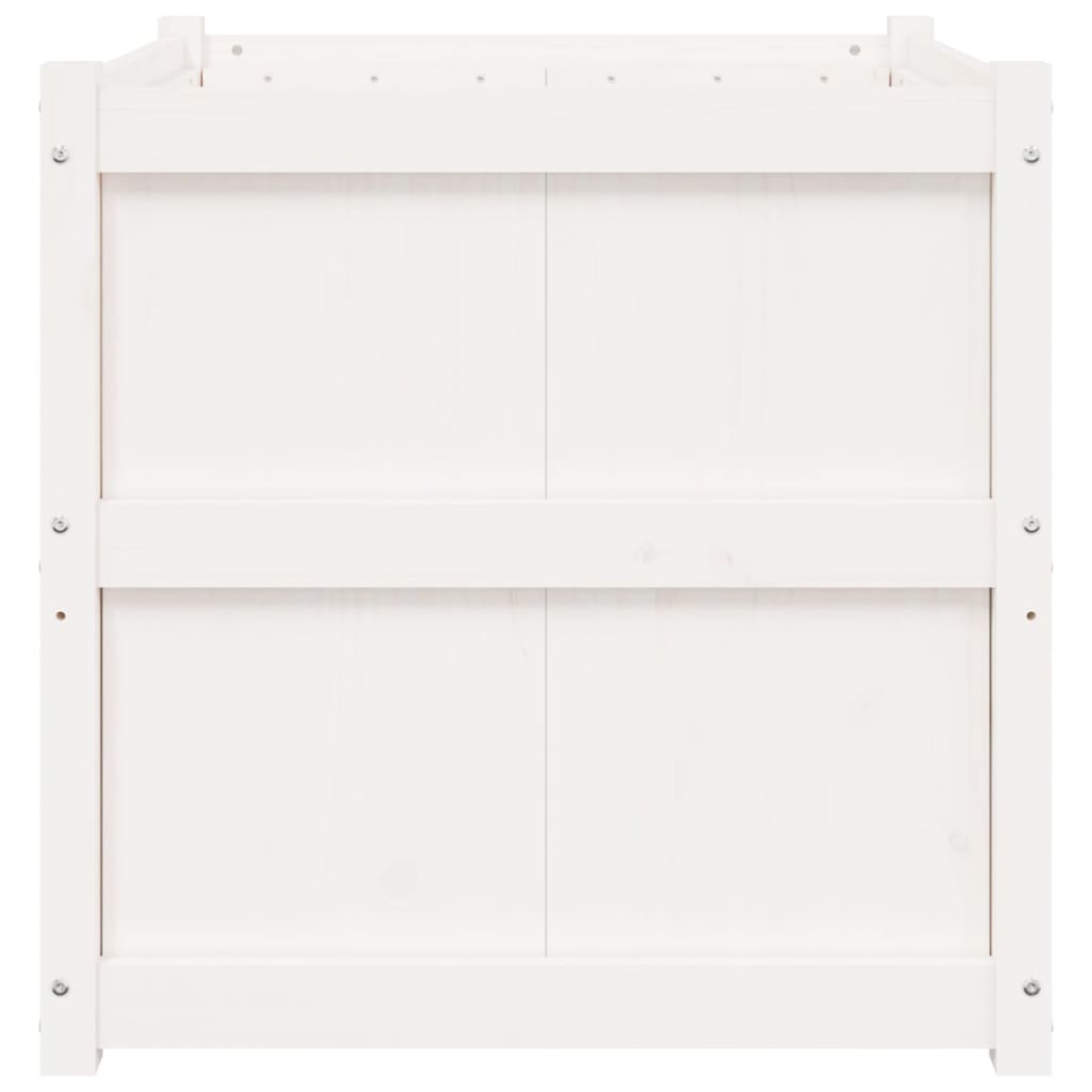 vidaXL Jardinière d'extérieur blanc 70x70x70 cm bois de pin massif