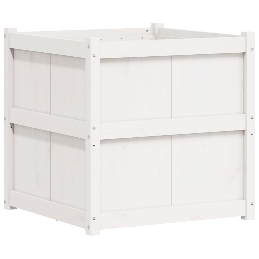 vidaXL Jardinière d'extérieur blanc 70x70x70 cm bois de pin massif