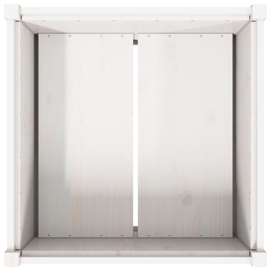 vidaXL Jardinière d'extérieur blanc 70x70x70 cm bois de pin massif