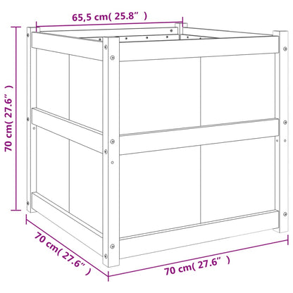 vidaXL Jardinière d'extérieur blanc 70x70x70 cm bois de pin massif