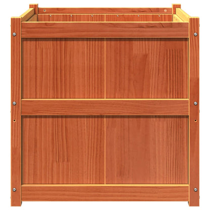 vidaXL Jardinière cire marron 70x70x70 cm bois de pin massif