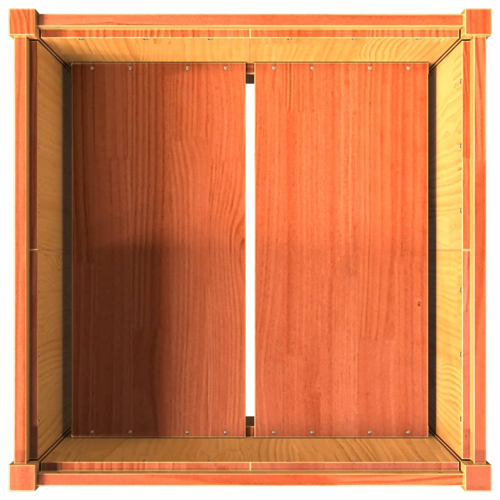vidaXL Jardinière cire marron 70x70x70 cm bois de pin massif