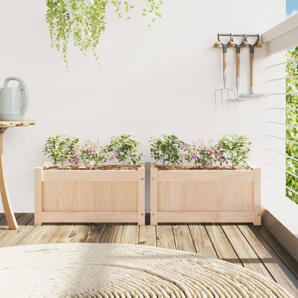 vidaXL Jardinières 2 pcs bois de pin massif