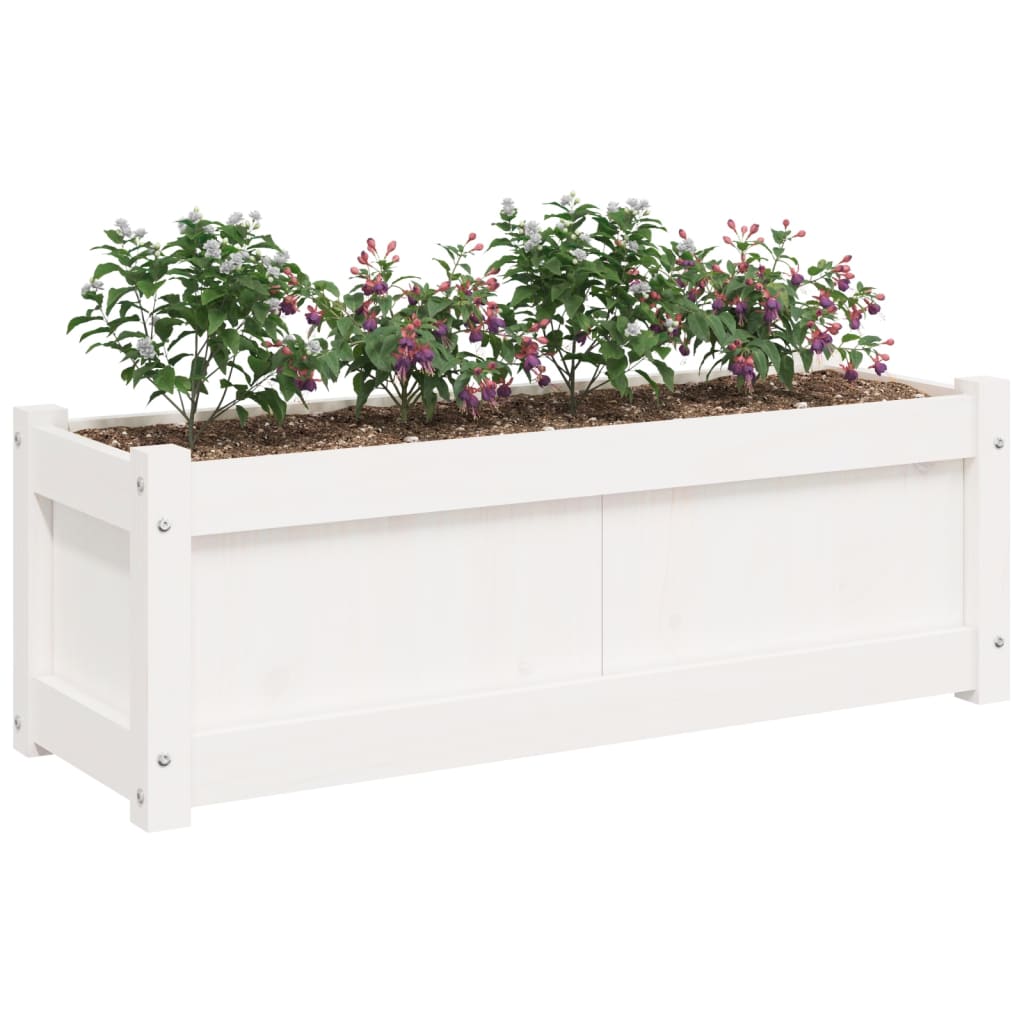 vidaXL Jardinières 2 pcs blanc bois de pin massif