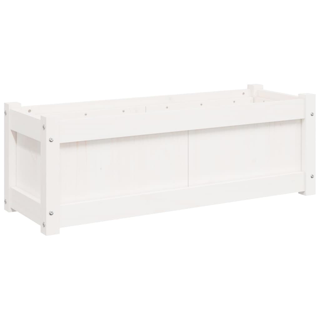 vidaXL Jardinières 2 pcs blanc bois de pin massif