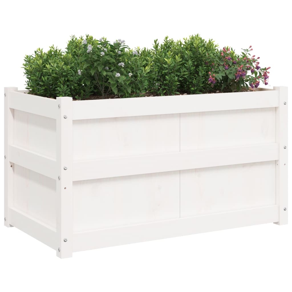vidaXL Jardinières 2 pcs blanc bois de pin massif