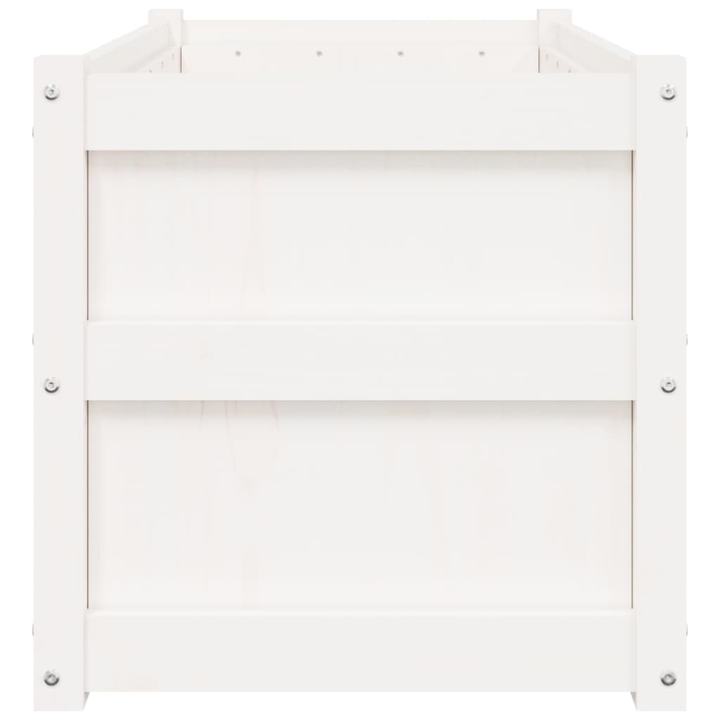 vidaXL Jardinières 2 pcs blanc bois de pin massif