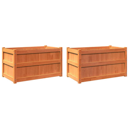 vidaXL Jardinières 2 pcs cire marron bois de pin massif