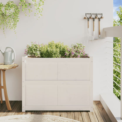 vidaXL Jardinière blanc 90x50x70 cm bois de pin massif