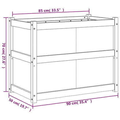 vidaXL Jardinière cire marron 90x50x70 cm bois de pin massif