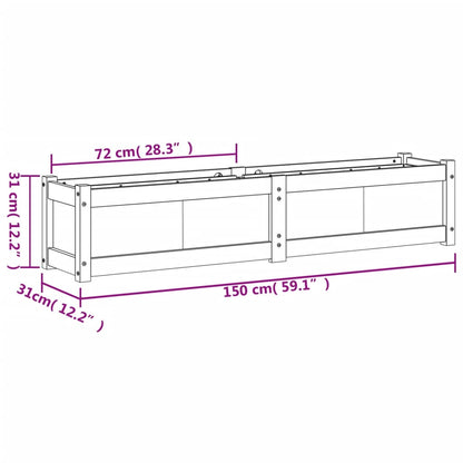 vidaXL Jardinière blanc 150x31x31 cm bois massif de pin