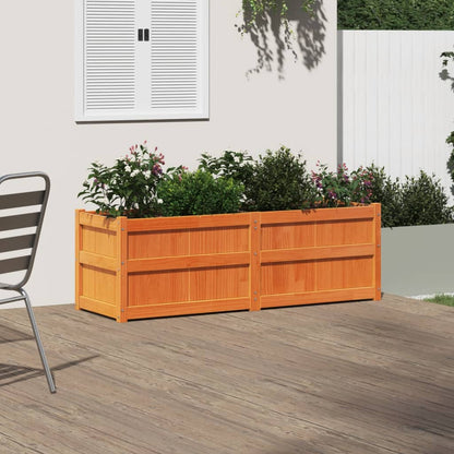 vidaXL Jardinière cire marron 150x50x50 cm bois de pin massif