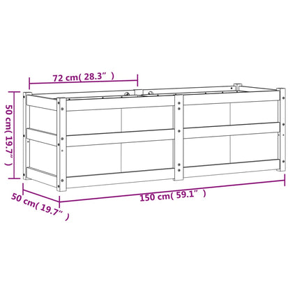 vidaXL Jardinière cire marron 150x50x50 cm bois de pin massif